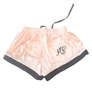 MINKPINK Silk Lounge Shorts Light Pink & Black XS